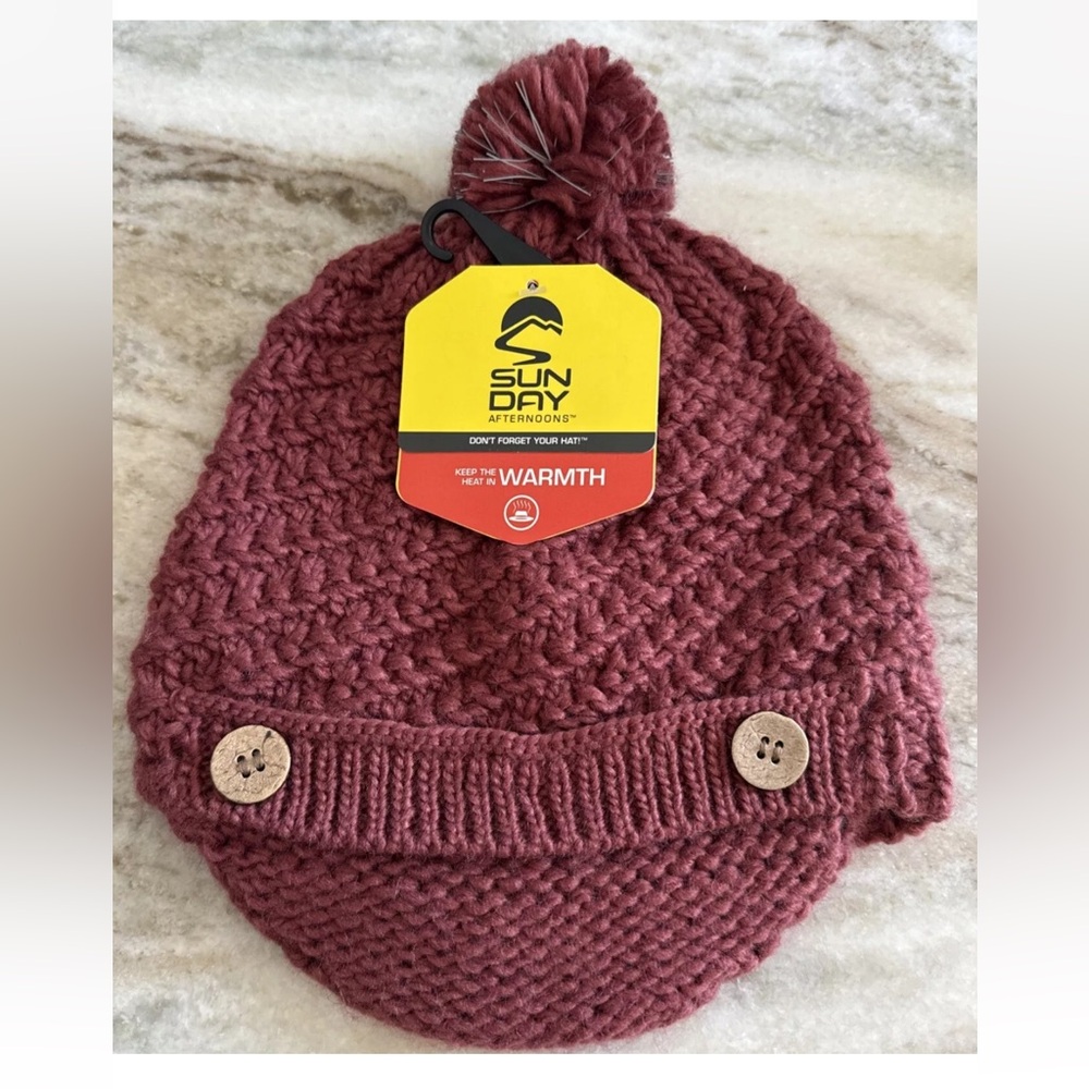 NWT Sunday Afternoons Winterlake Winter Beanie Hat Cap One Size Sienna Red/Pink